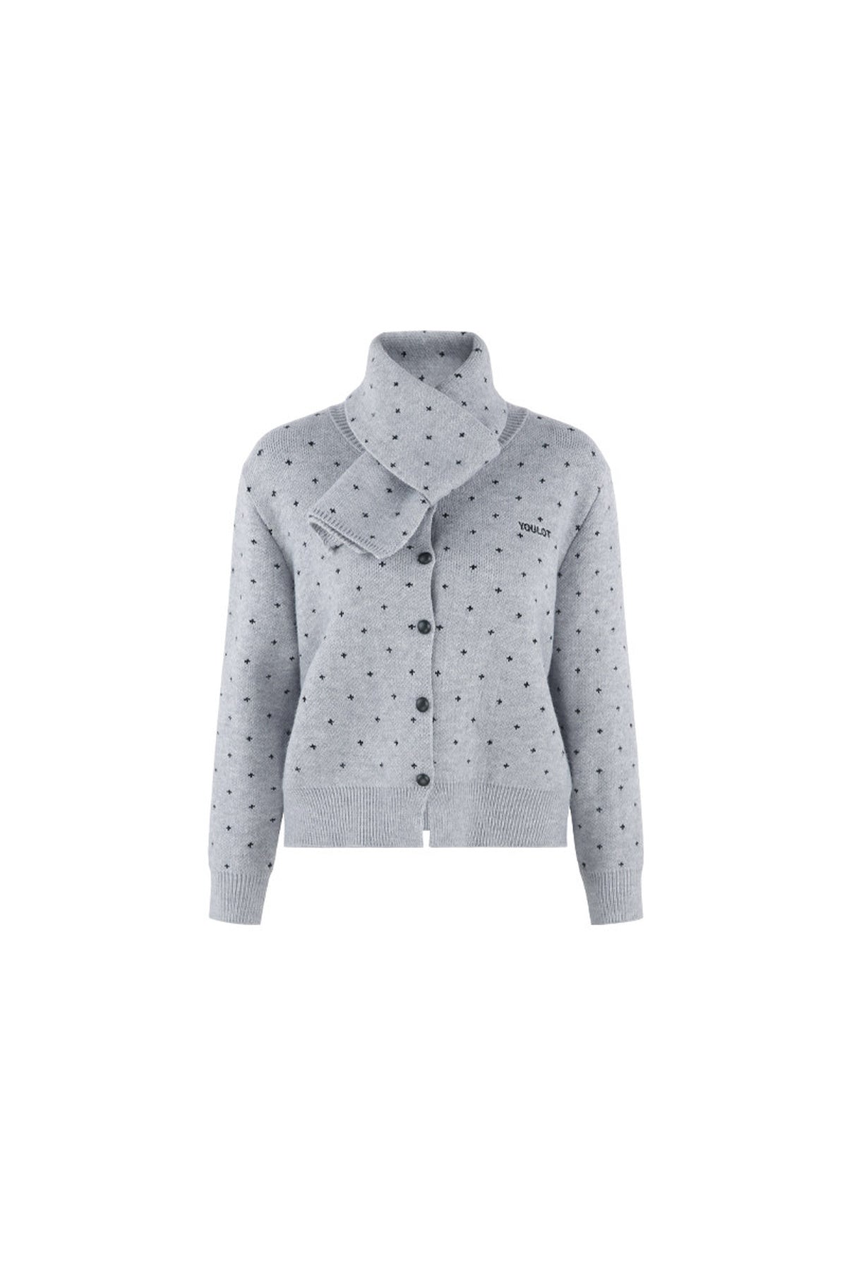 Short Woolen Knit Cardigan
