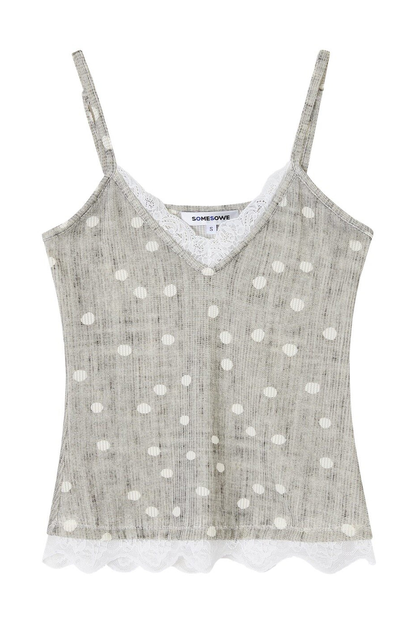 Lace Trim Tie-Front Knit Cardigan Set-Up