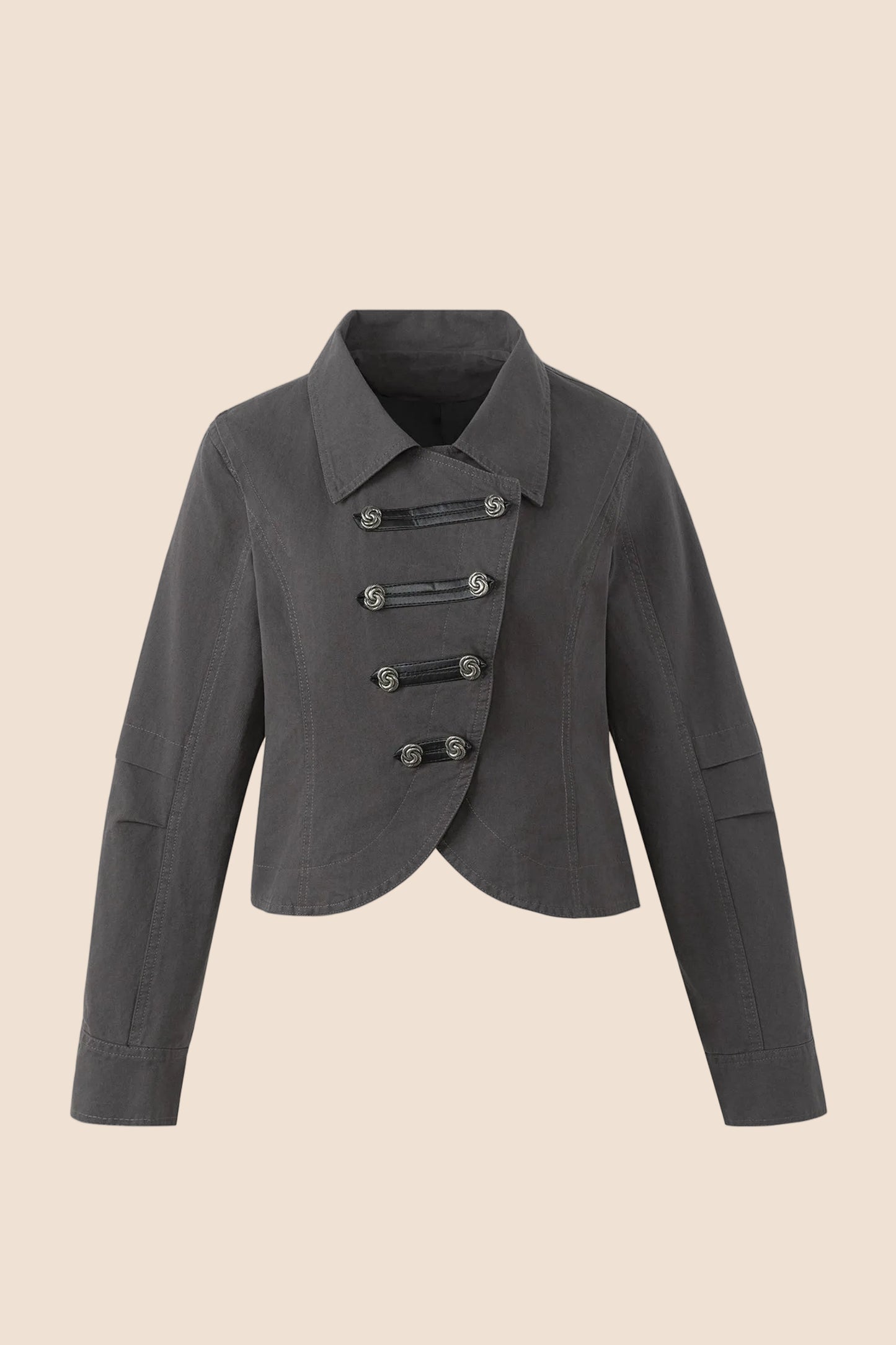 Palace-Style Double-Breasted Short Jacket
