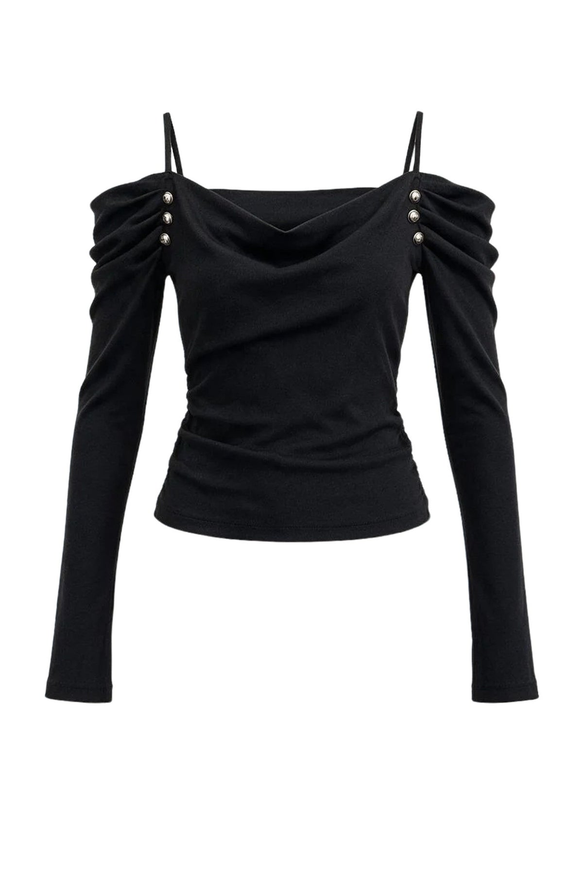 Off-Shoulder Layered-Look T-Shirt