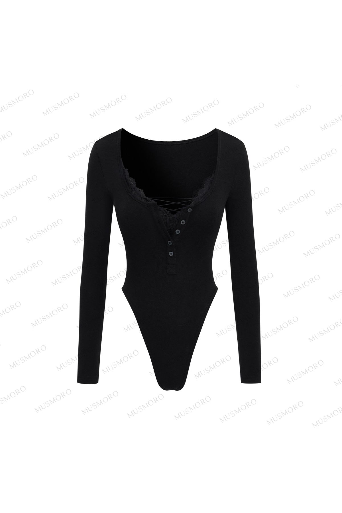 Lace Cross-Back Bodysuit
