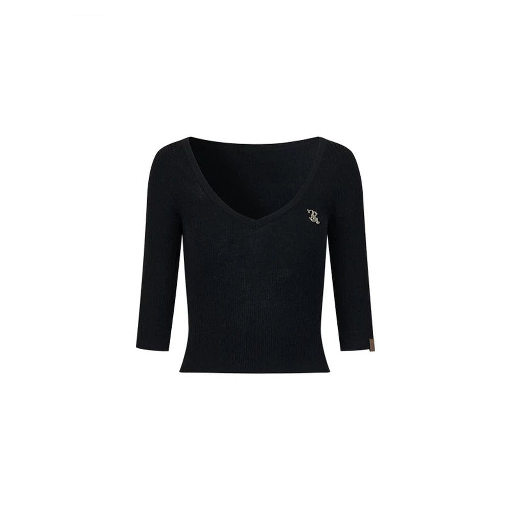 Viapitti Wool Silk V-Neck T-Shirt