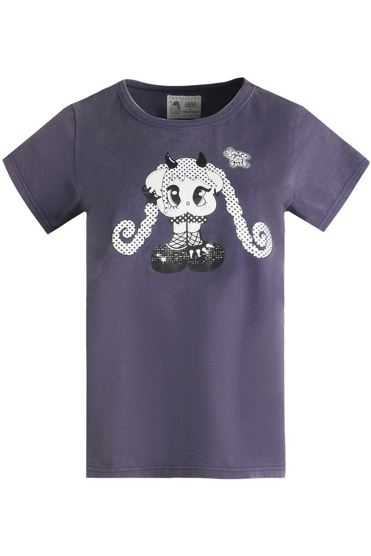 Spice Girl Bluse mit verwaschenem Vintage-Print