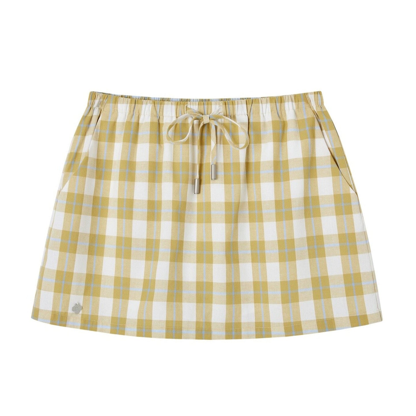 Plaid Drawstring Mini Skirt