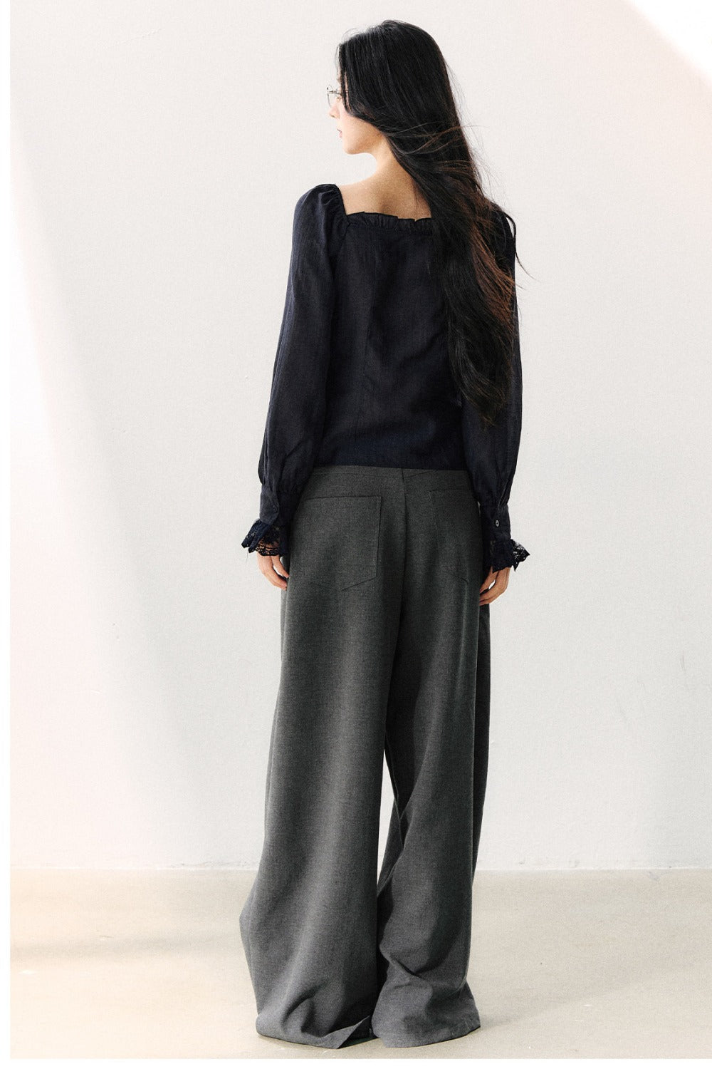 Polka Dot Knit Layered-Look Blouse