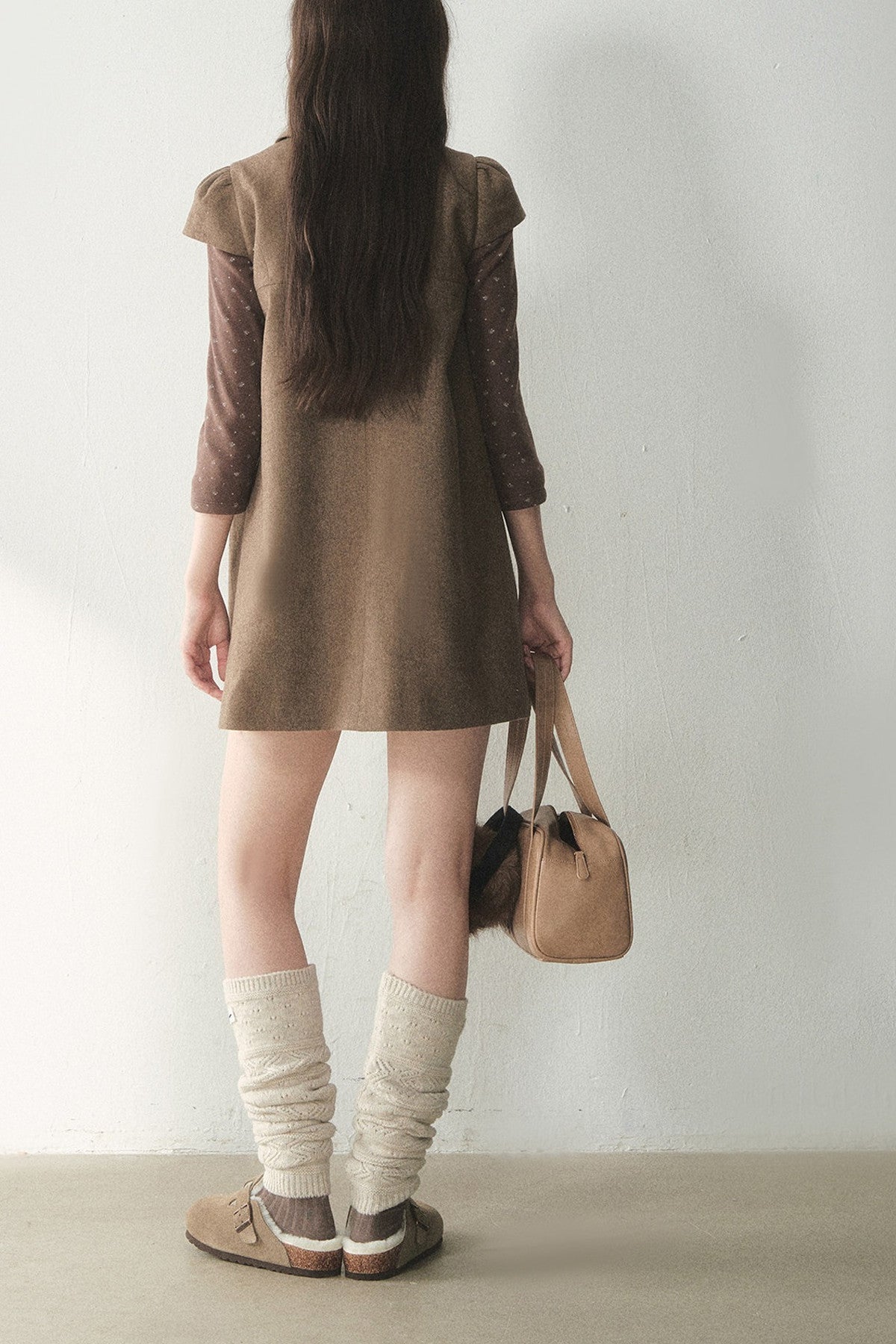 Chestnut Letterhead Merino Wool Dress
