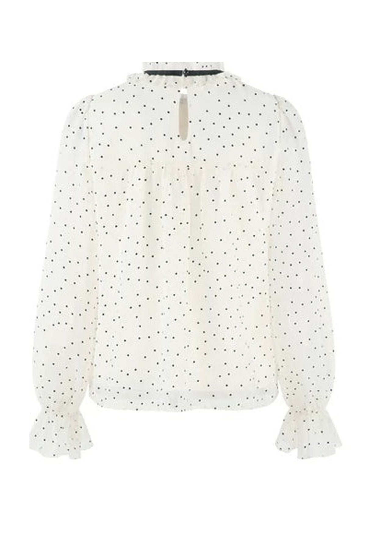 Polka Dot Chiffon Blouse and Skirt Set-Up
