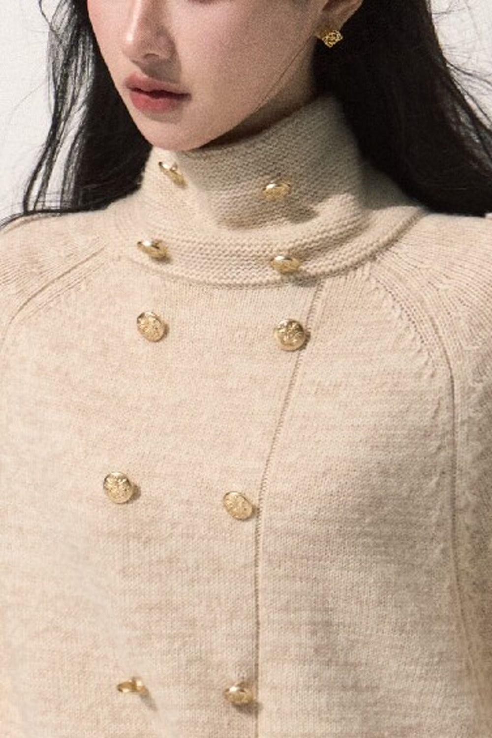 Wool Pullover Cape Shawl Coat