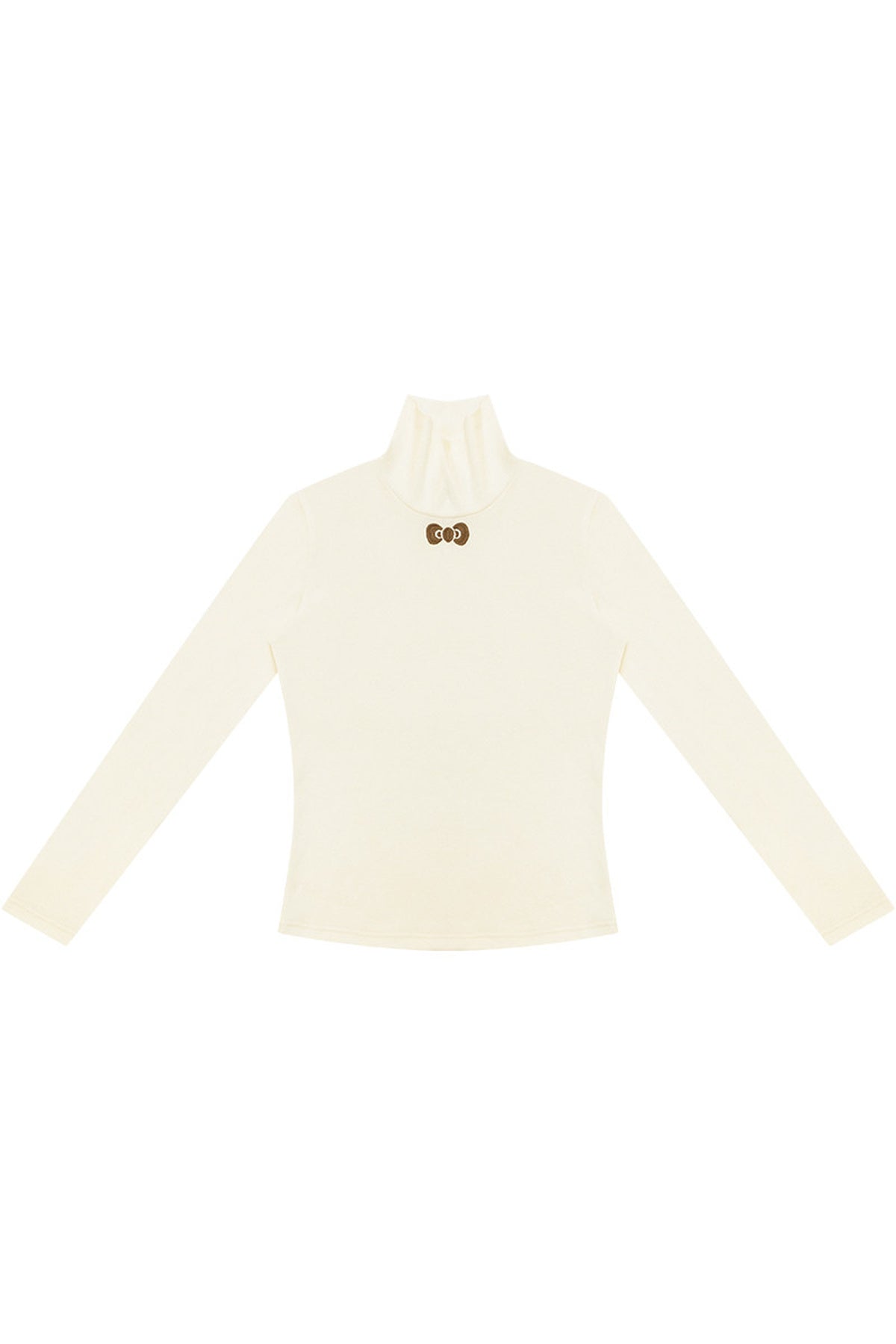Apricot High Neck Knit Sweater