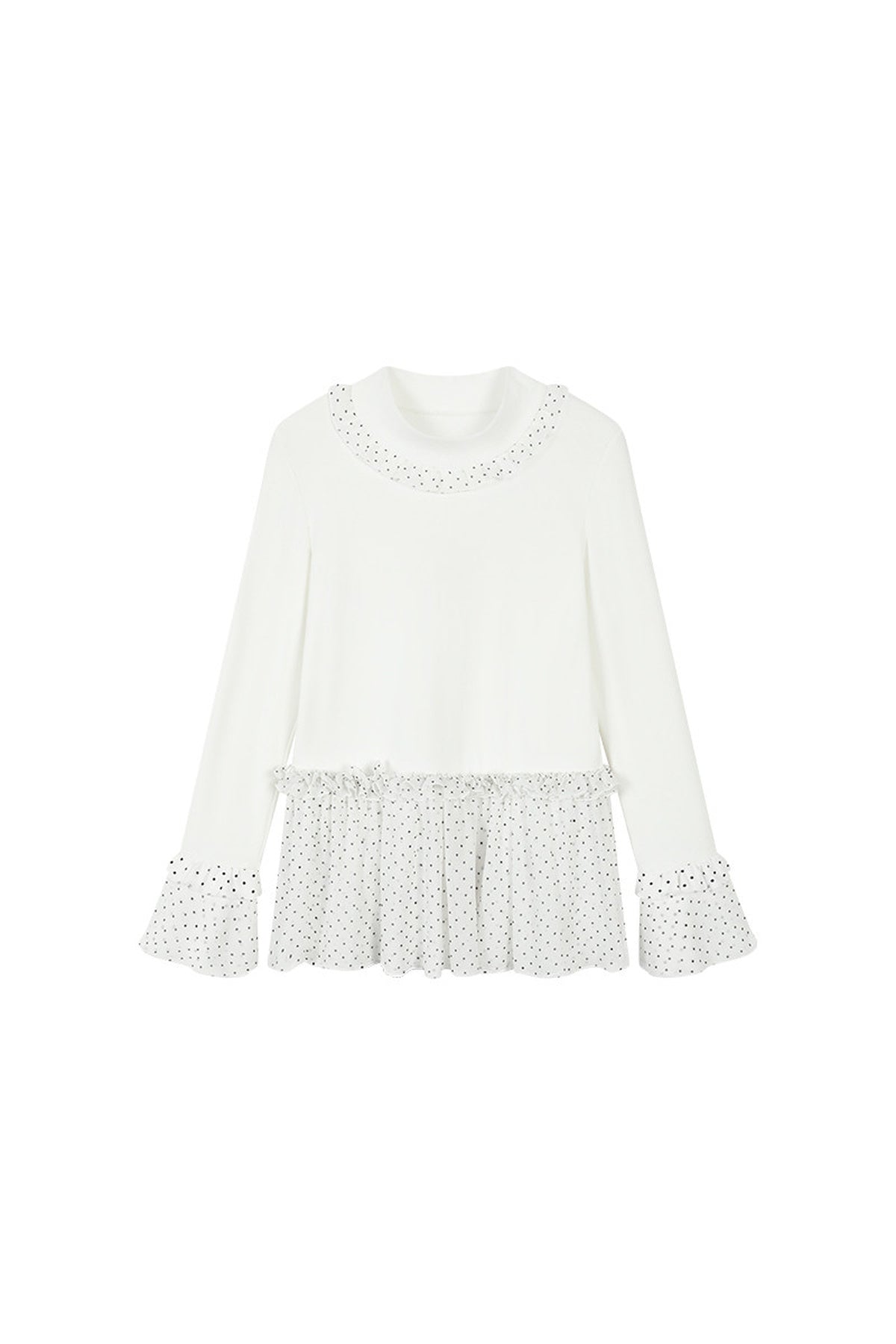 Polka Dot Ruffle Base Layer Top
