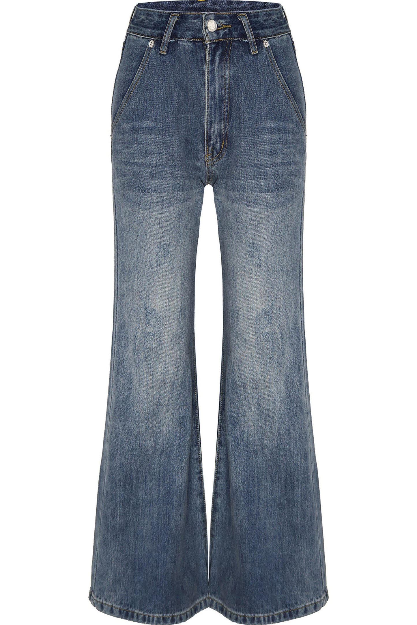 Pantaloni in denim di alta gamma a gamba larga