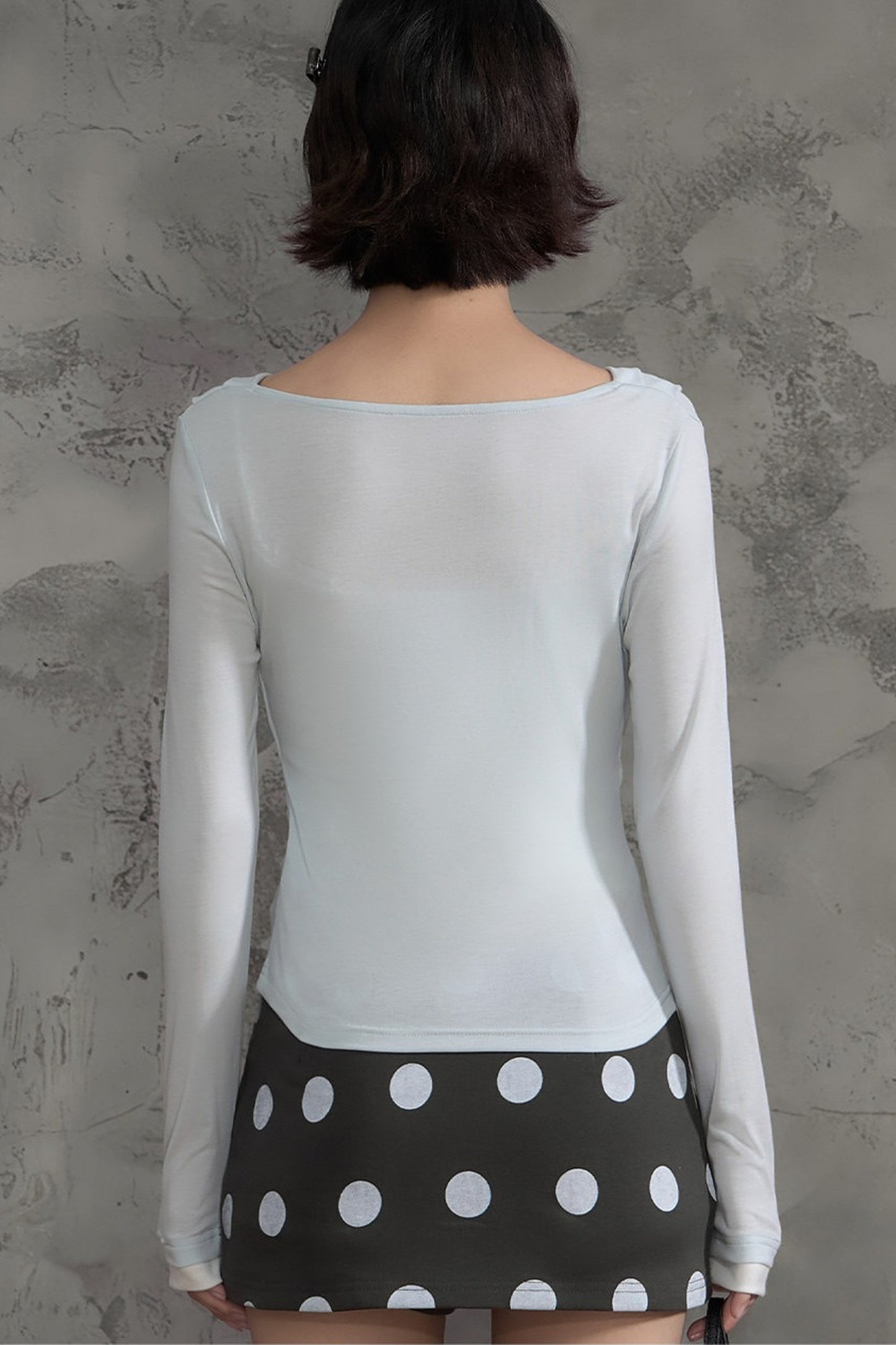 Swing Collar Spliced Blouse