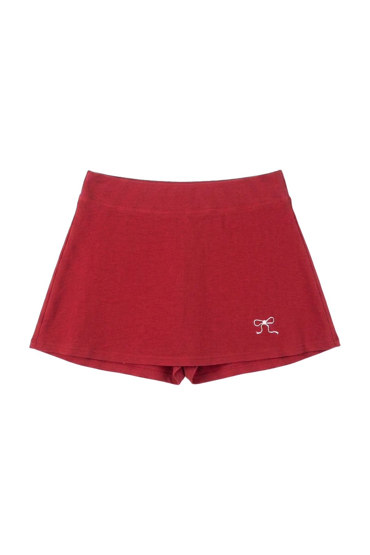 Cherry Polo Knit Top and Embroidered Knit Skirt Set-Up