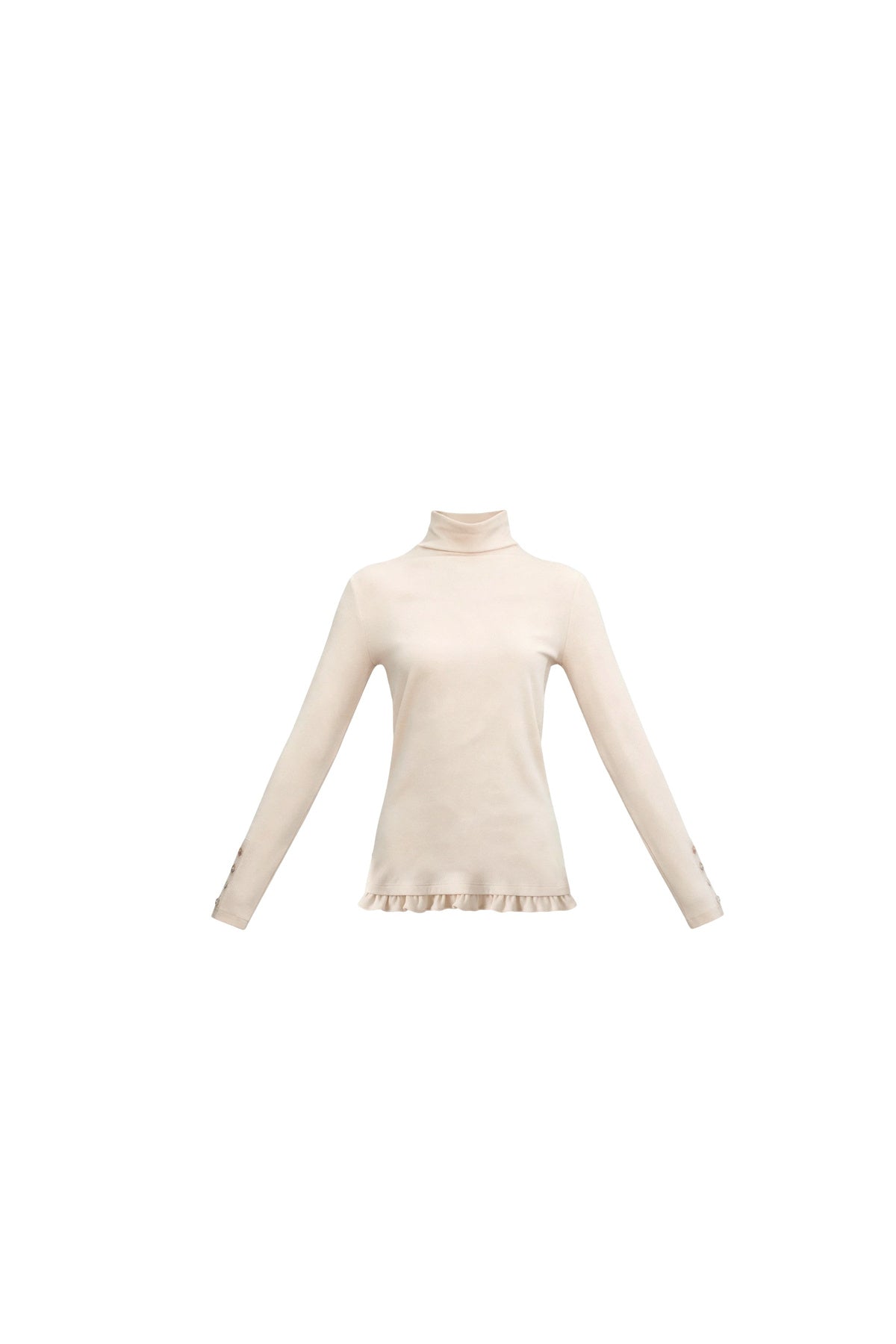 Ruffled Hem Long Sleeve T-Shirt