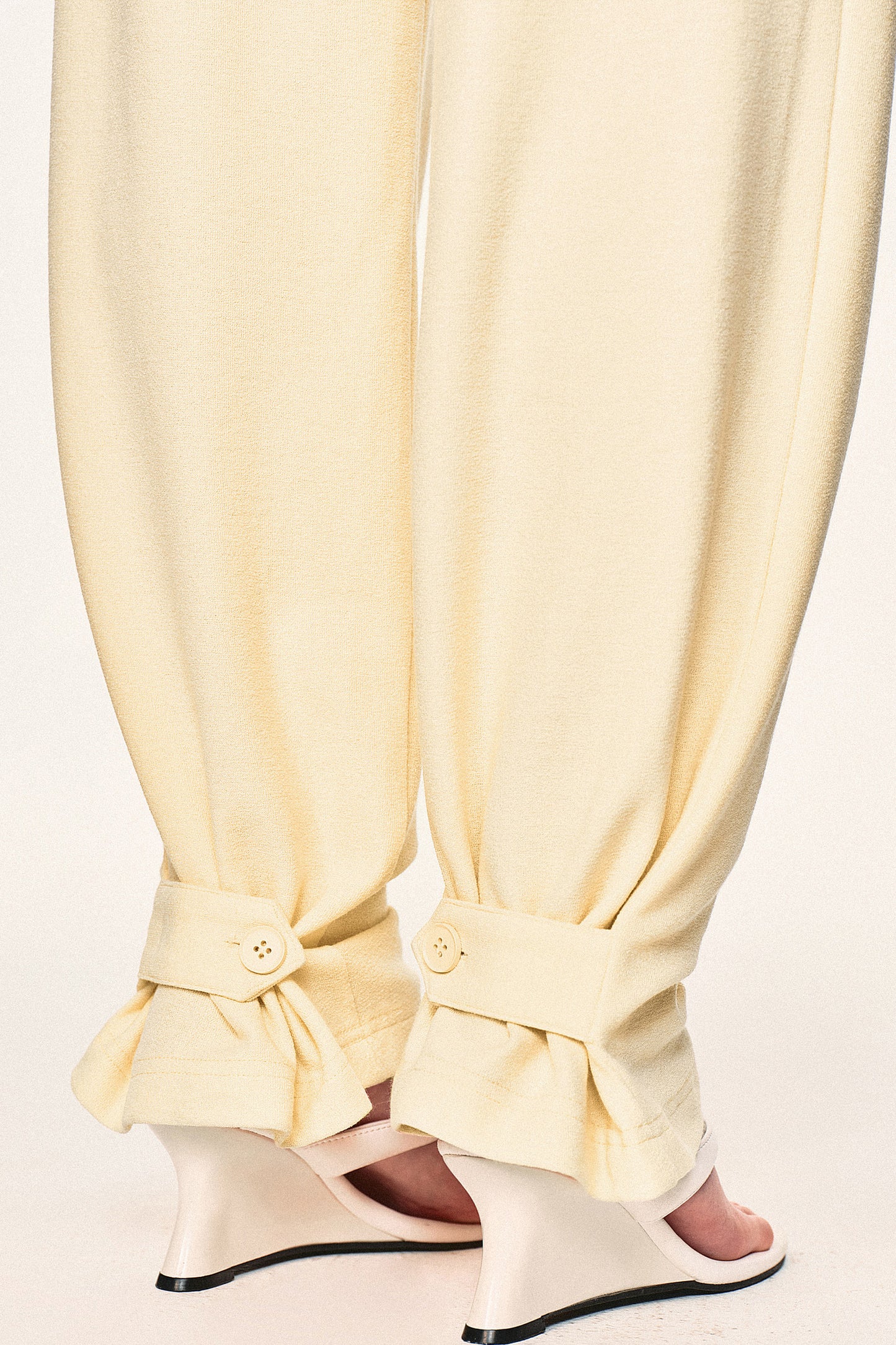 High-Waisted Fold-Over Waist Knit Pants