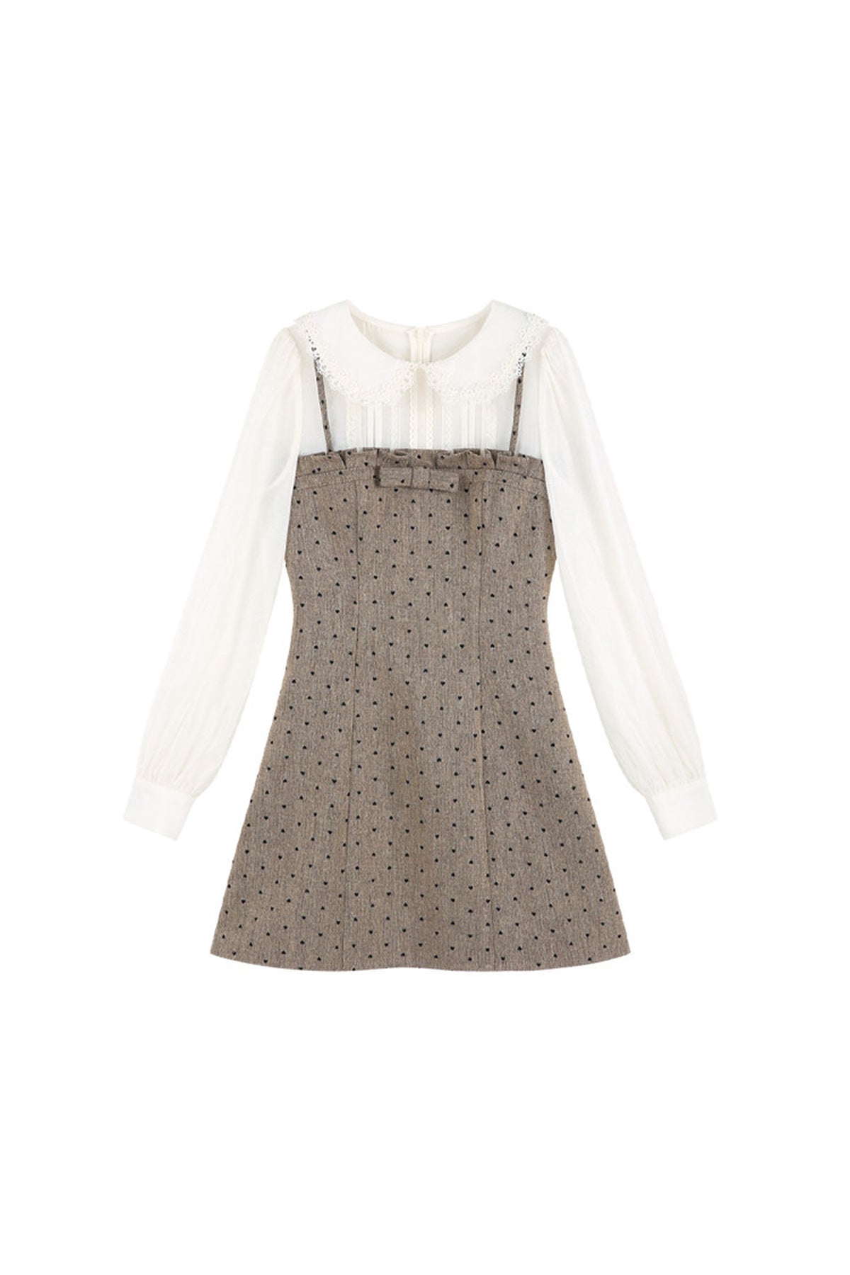 High-Waisted A-Line Polka Dot Dress