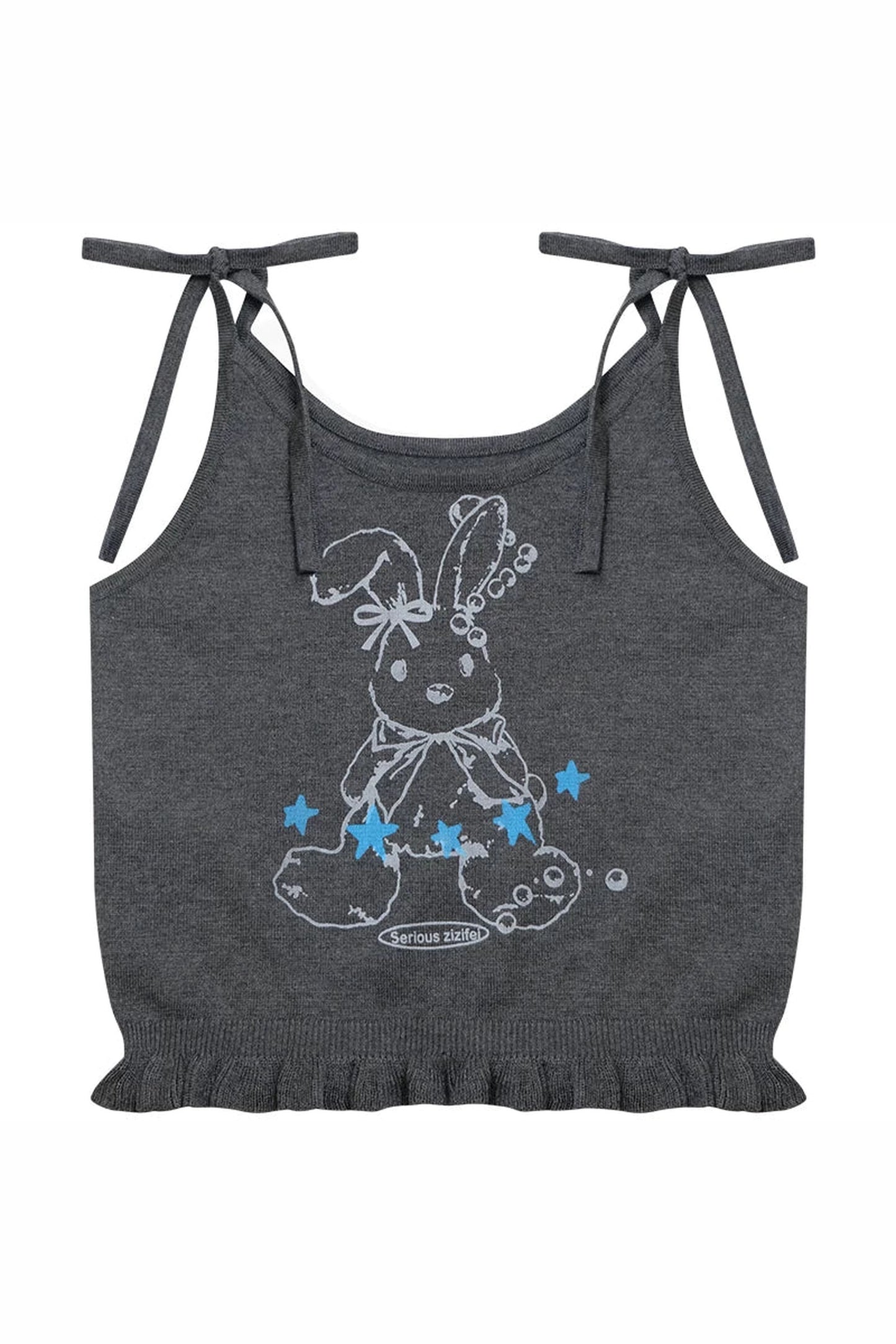 Playful Rabbit Tie-Up Tank Top