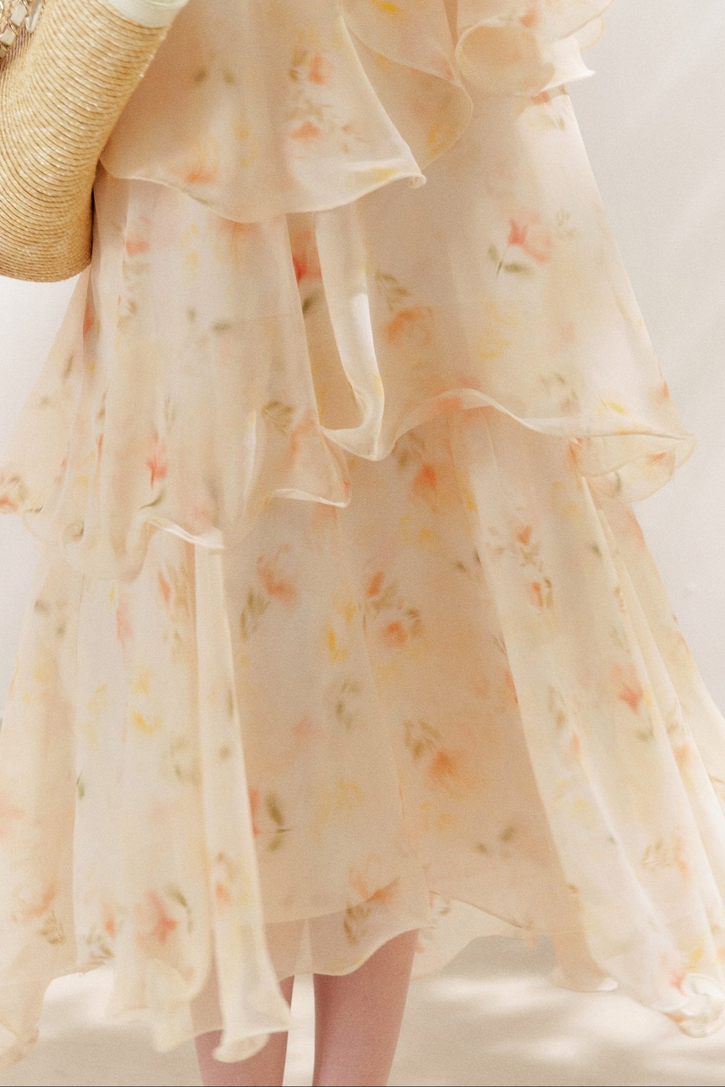 Chiffon Floral Halter Long Dress