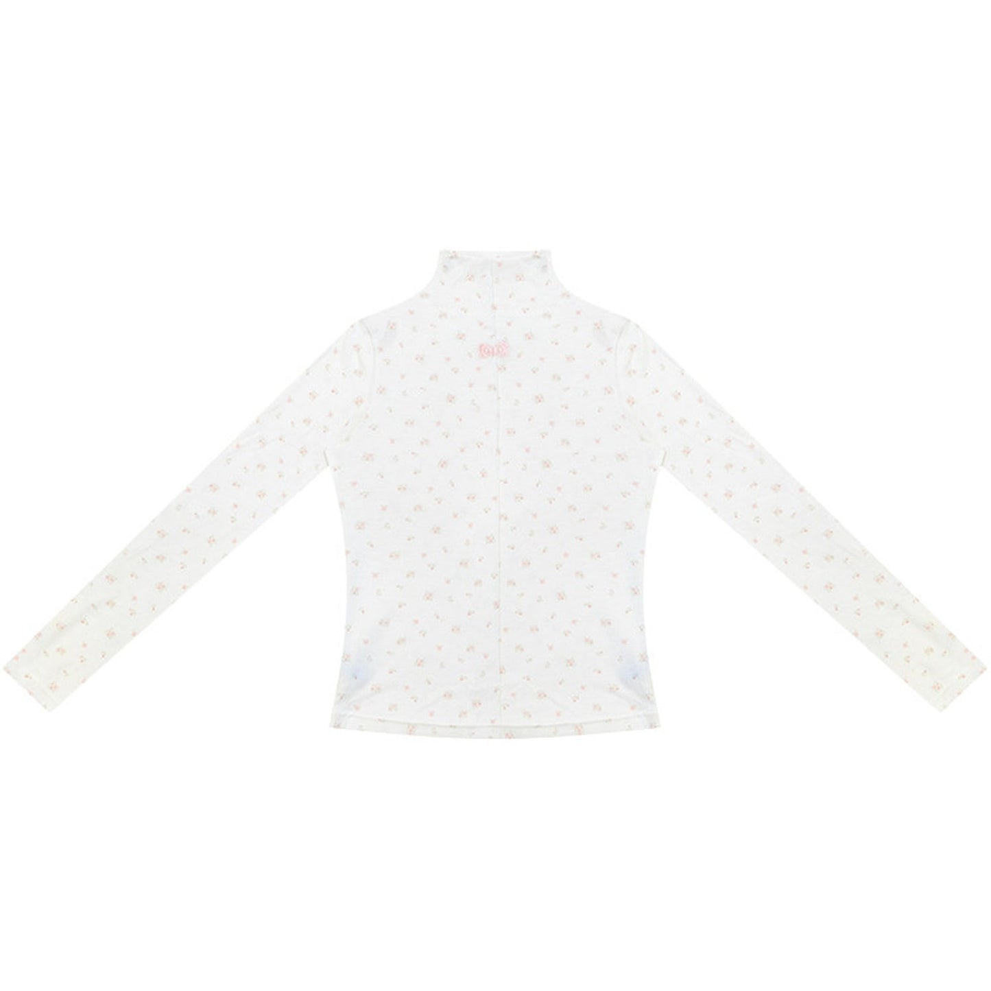 Slightly Sheer Floral Long Sleeve Knit Base Shirt