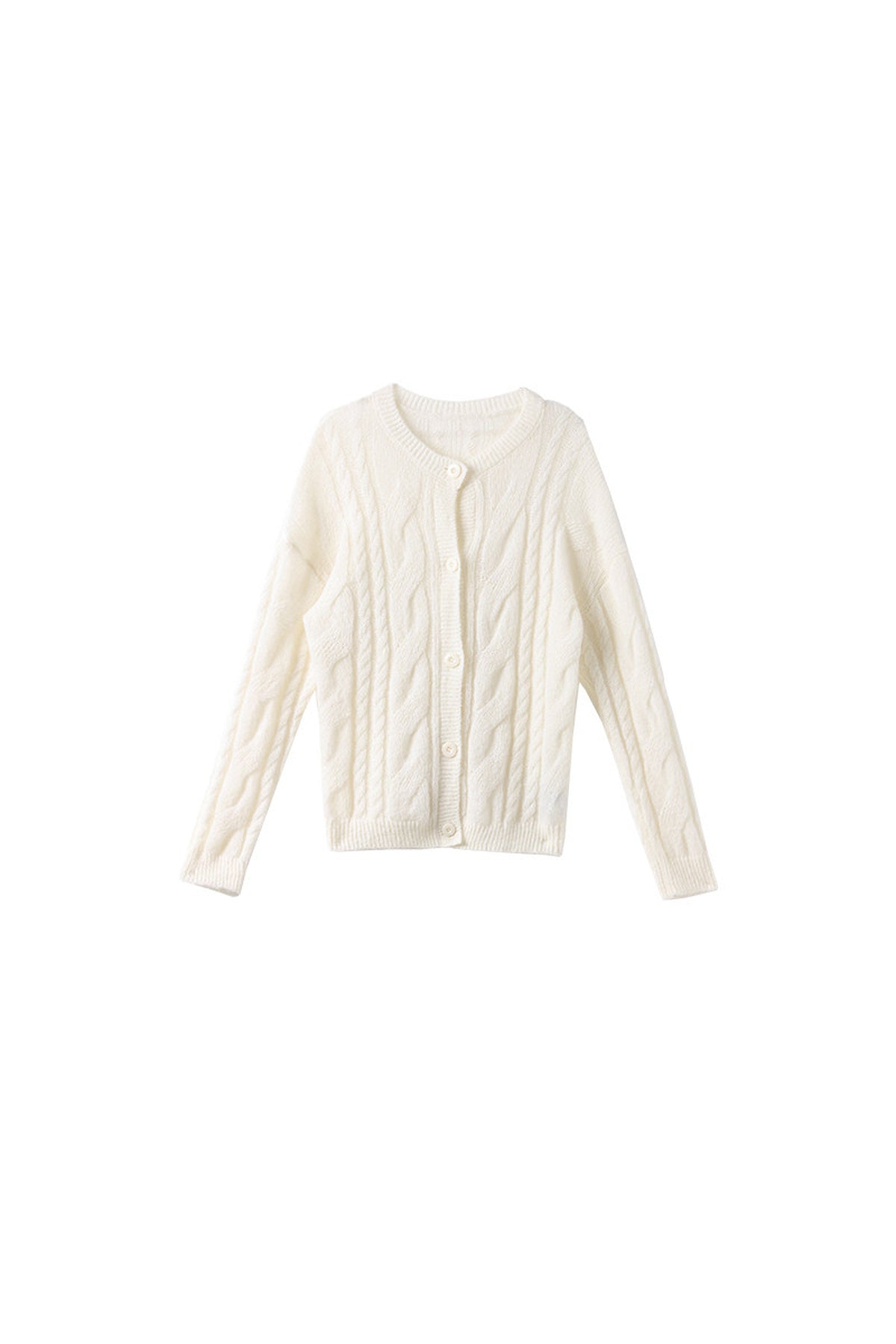 Solid Color Long Sleeve Knitted Cardigan