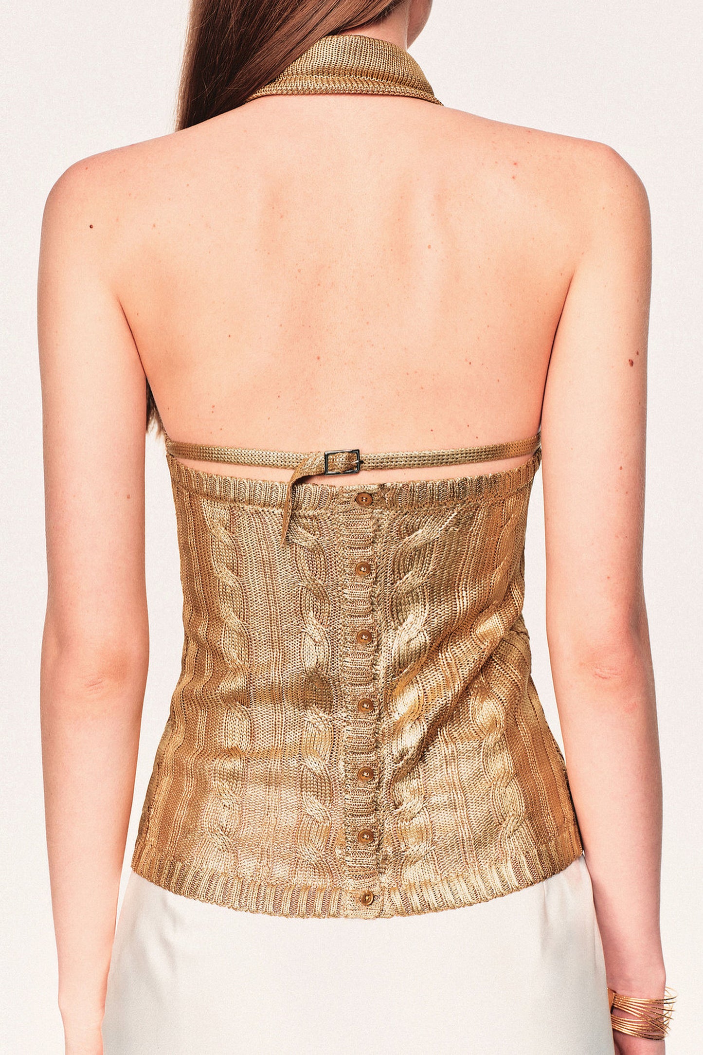 Gold Knit Halter Top