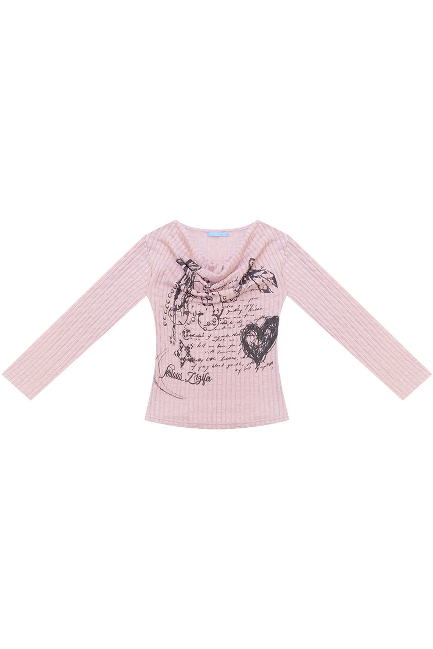 Blusa in maglia con graffiti di conigli