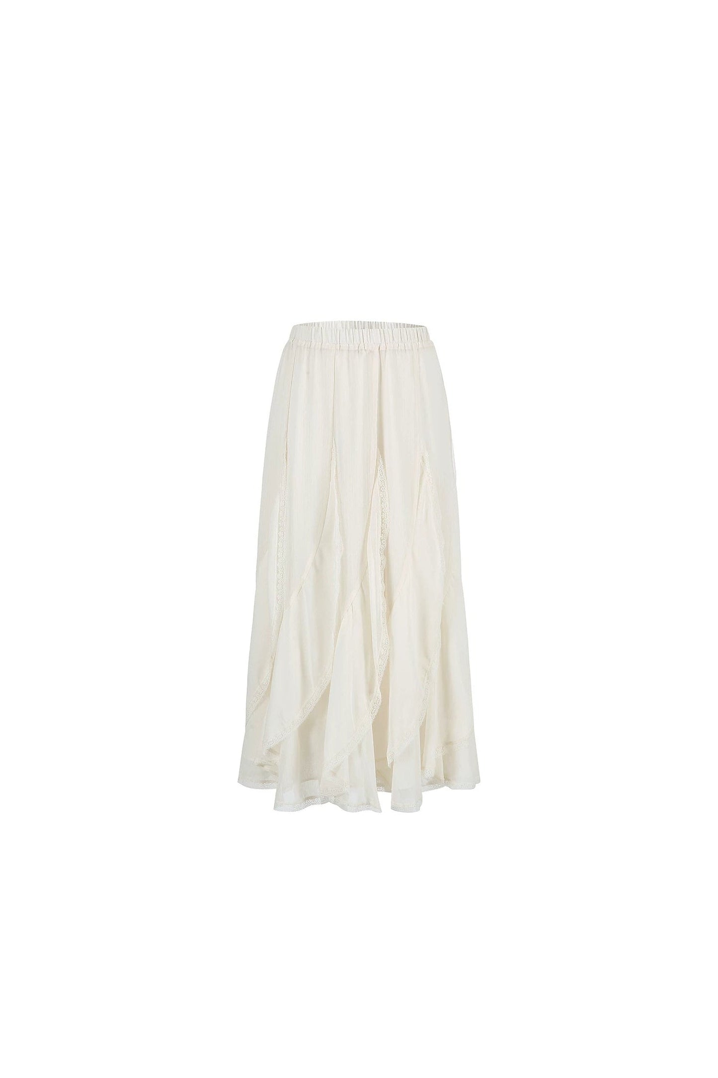 Chiffon Lace Ruffle Skirt