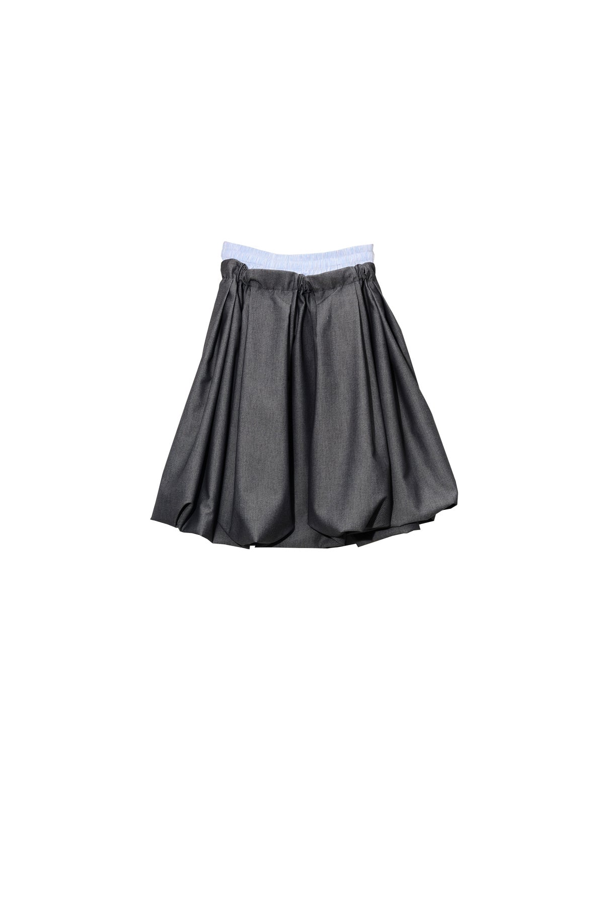 Double Waistband Pleated Bubble Lantern Skirt