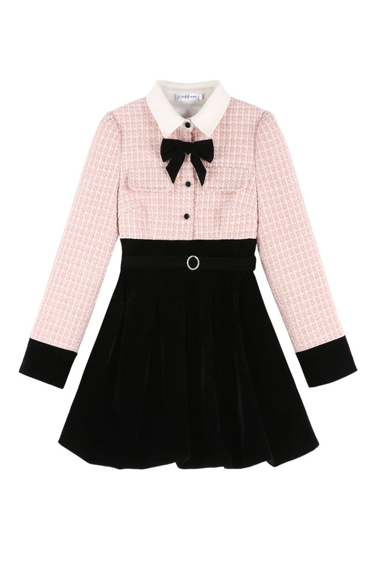 Pink Tweed A-Line Dress