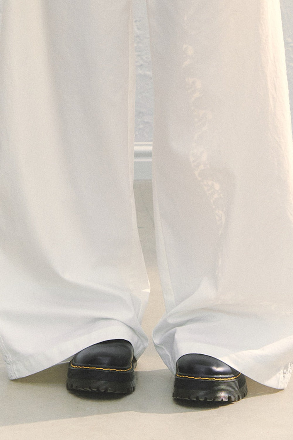 High Waist White Wide-Leg Pants