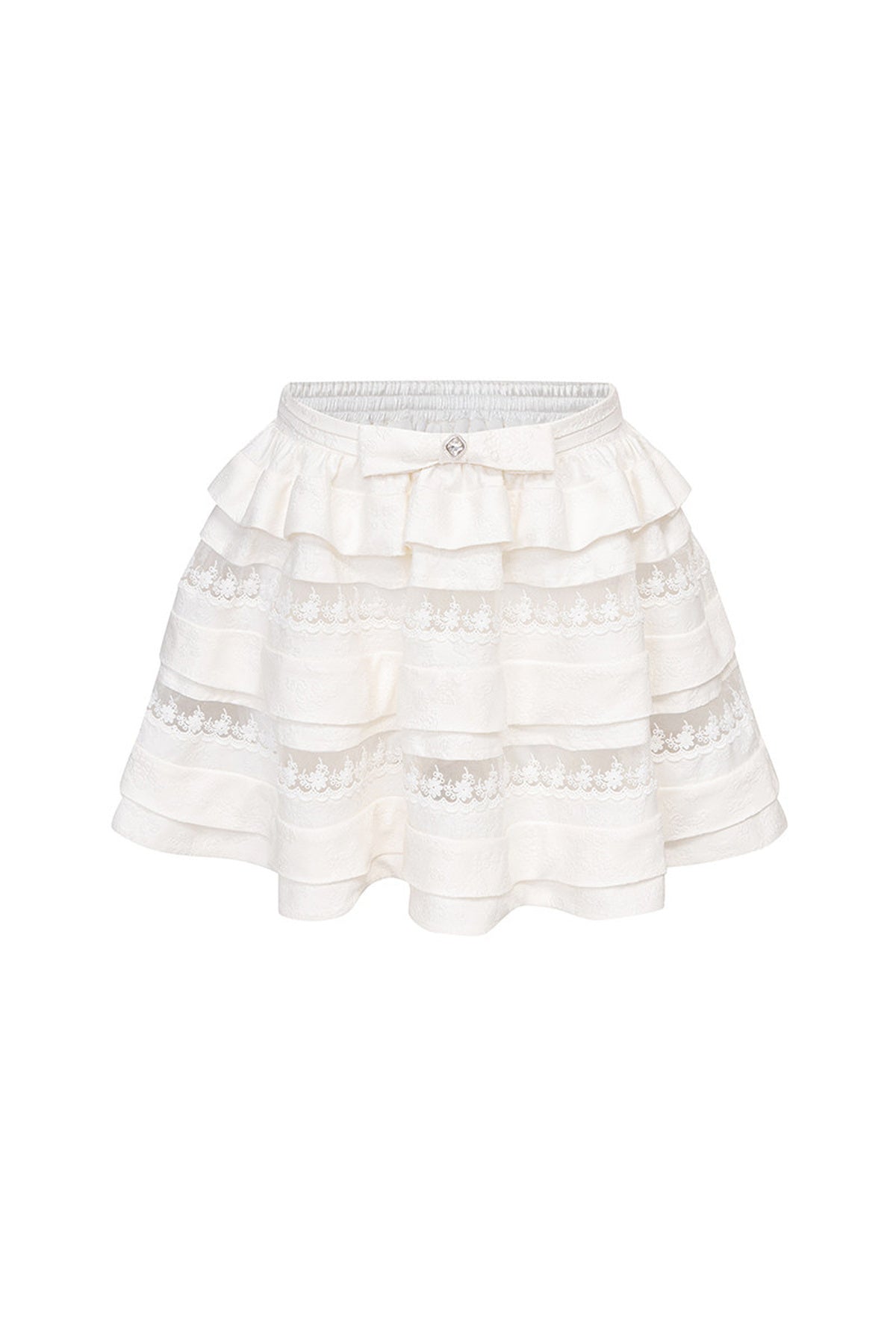 Rose Jacquard Lace Layered Skirt