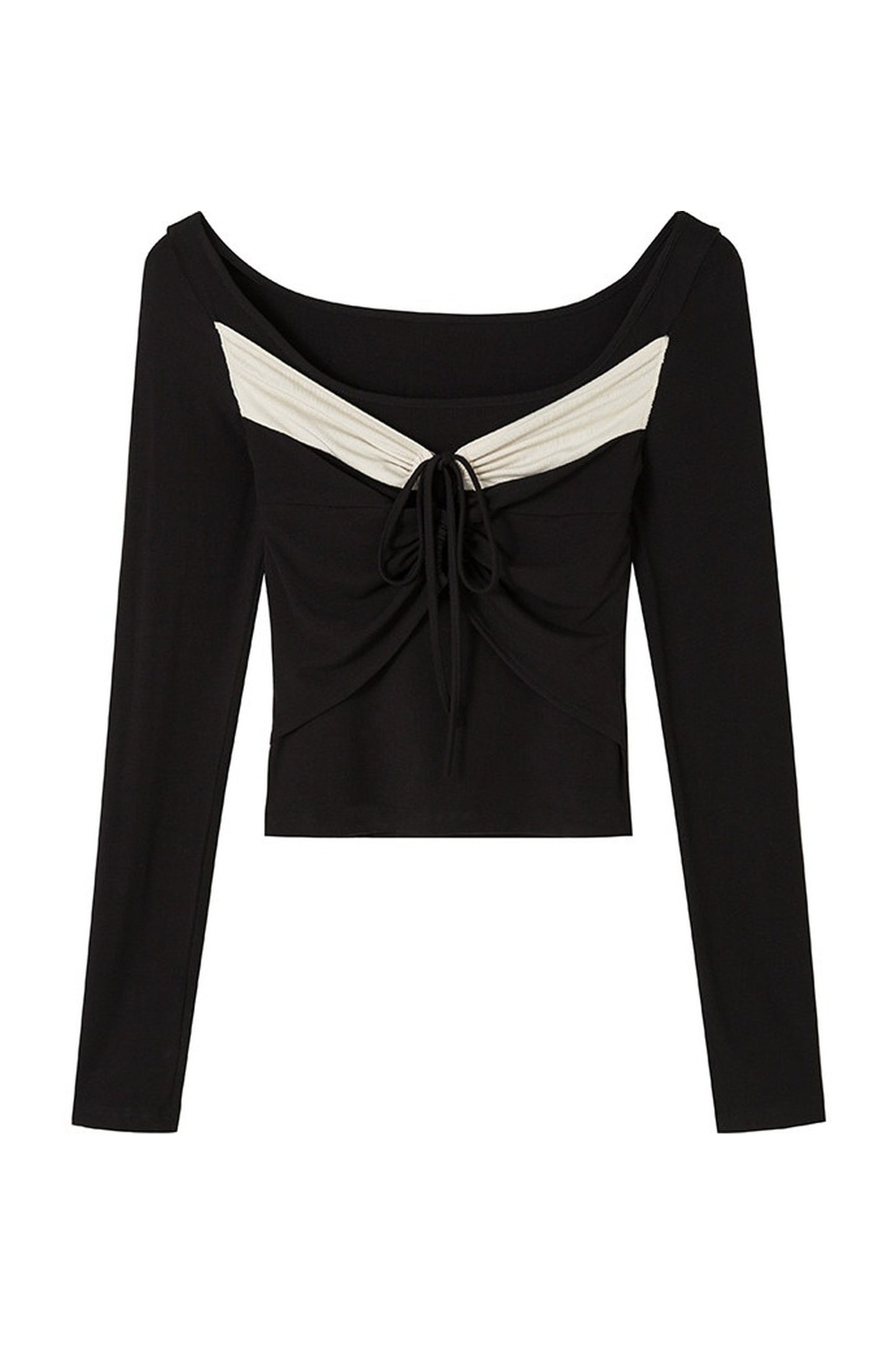 Square Neck Color-Block Knit Top and Skirt Set
