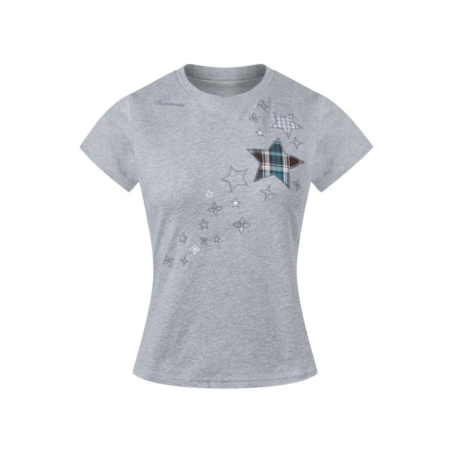 Star Patch Embroidered Short-Sleeve T-Shirt
