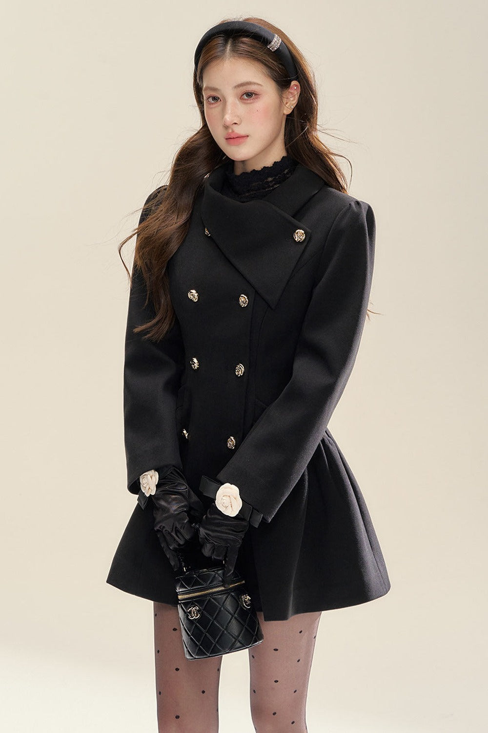 Double Breasted Peplum Coat