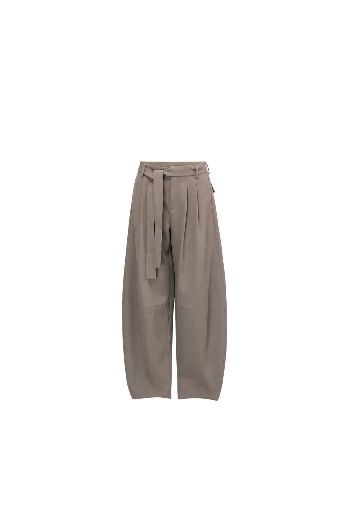 Drape Tie-Up Wide-Leg Suit Pants