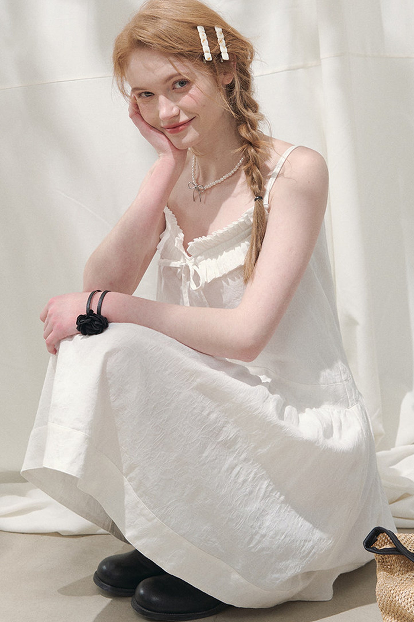 Petite Bow Spaghetti Strap Dress