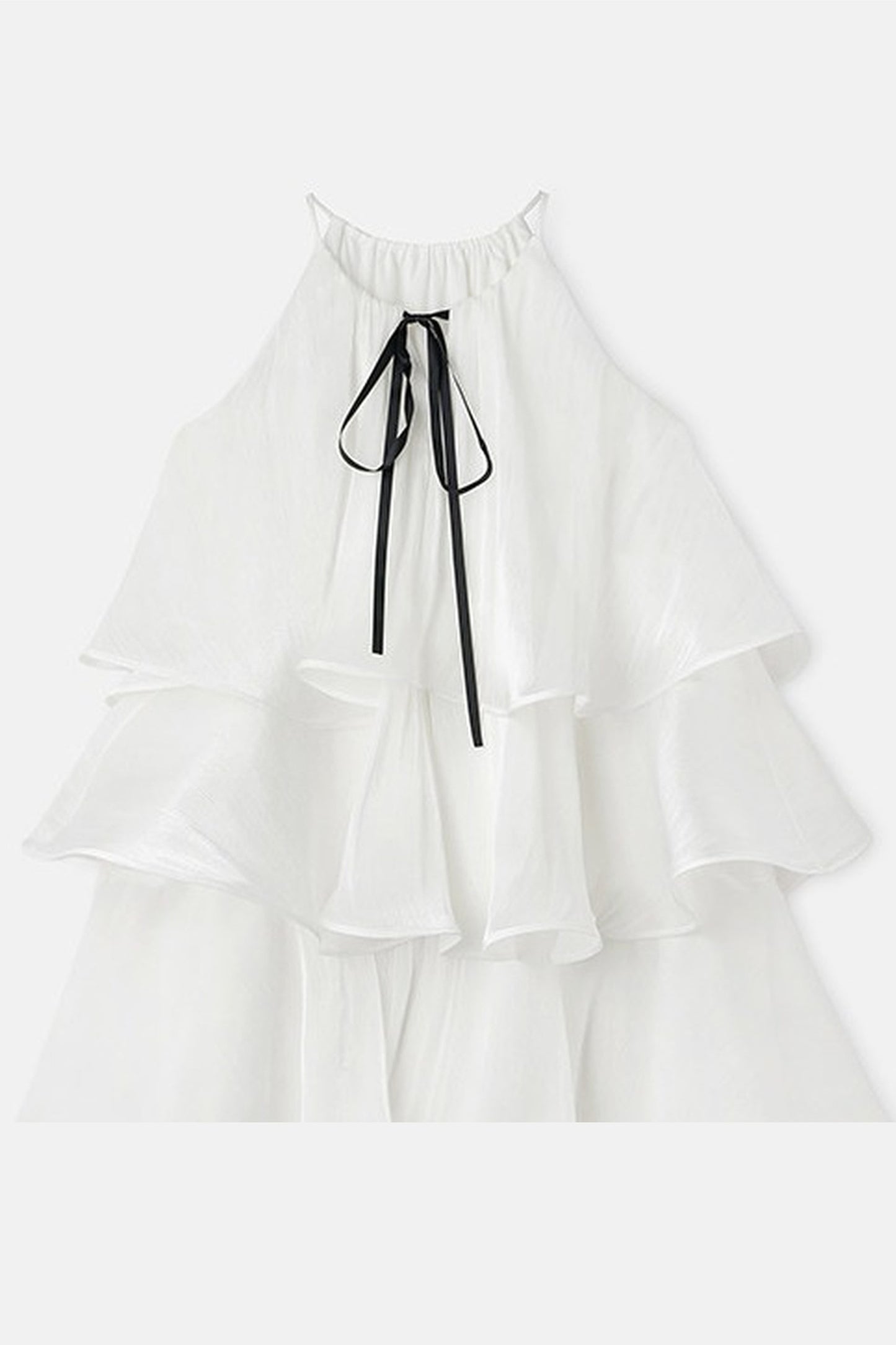 White Layered Halter Dress