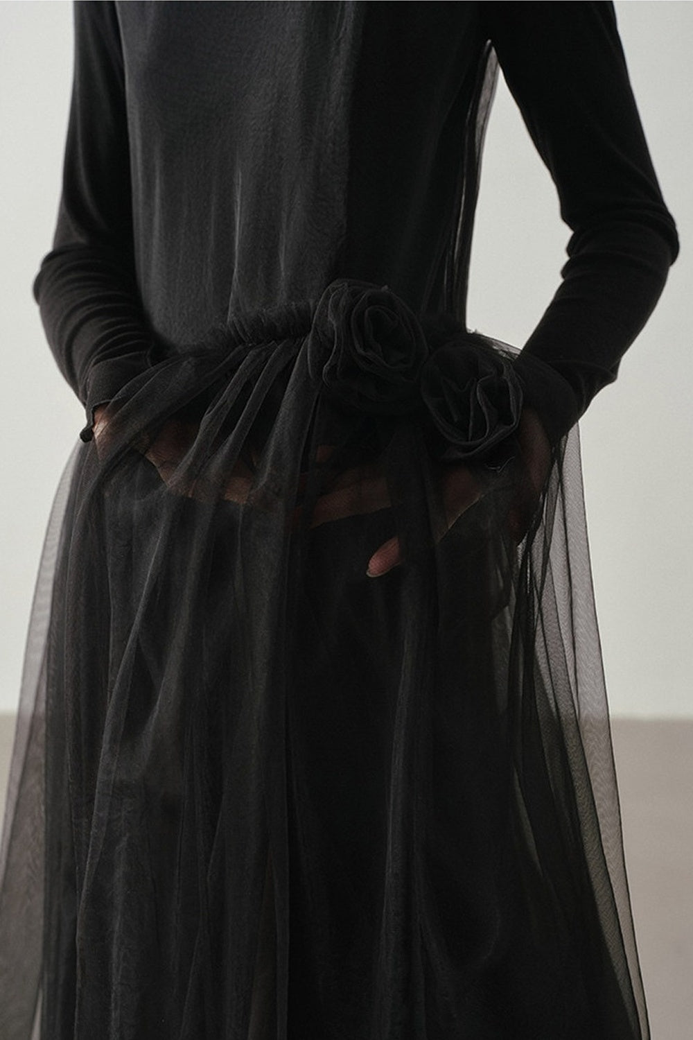 Multi-Layered Mesh Ruffle Tank Dress