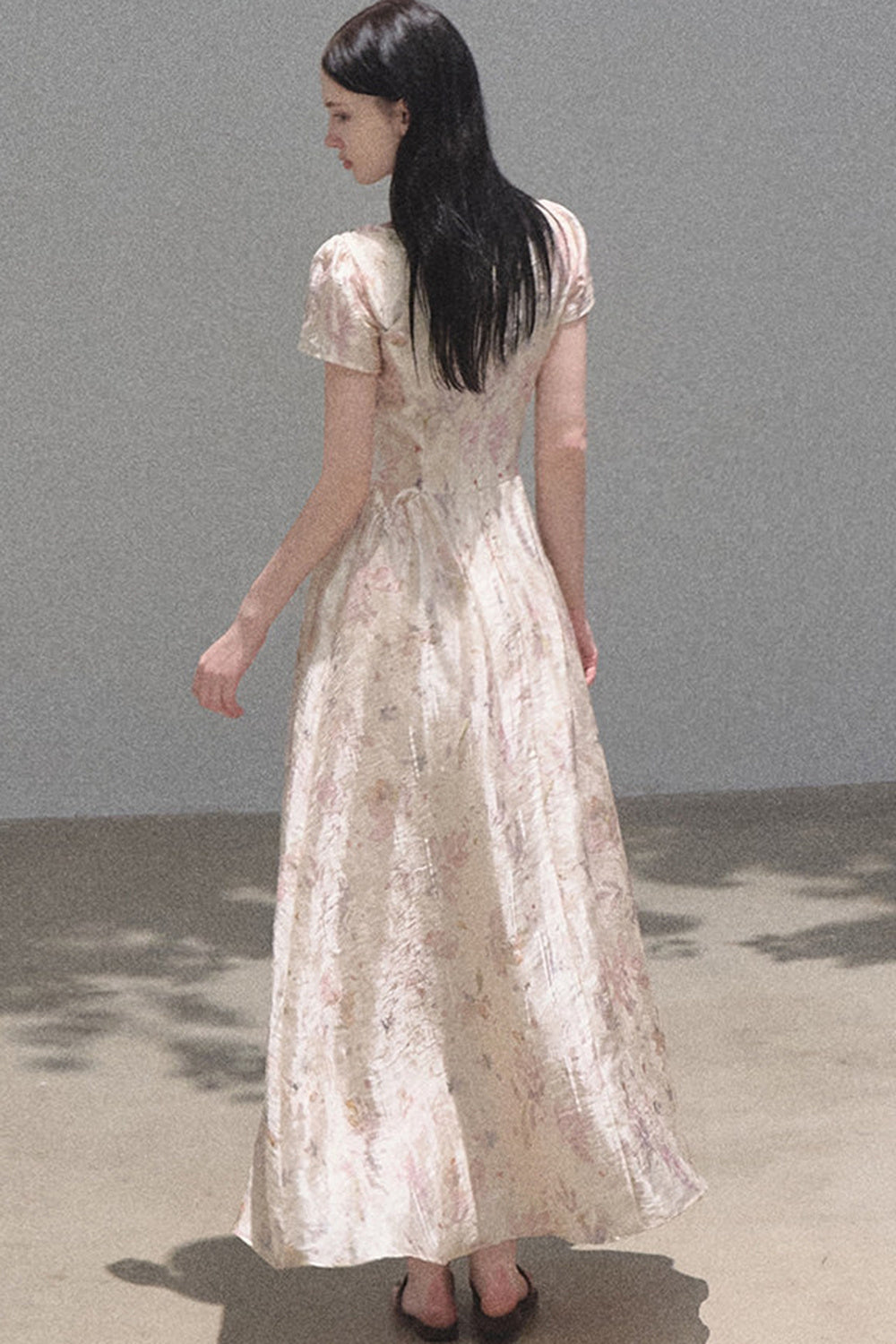 Pink Mist Linen Floral Dress