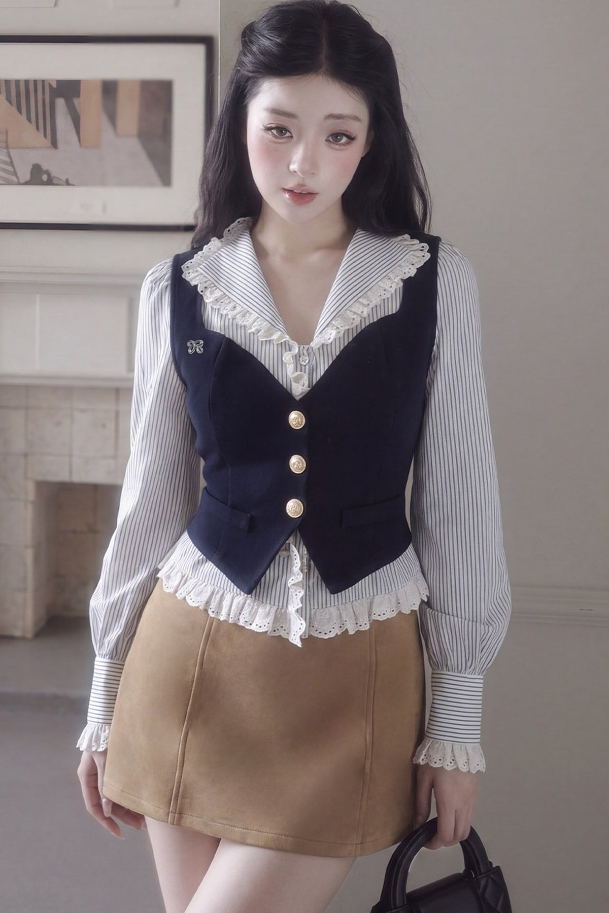 Single-Breasted Layered Vest