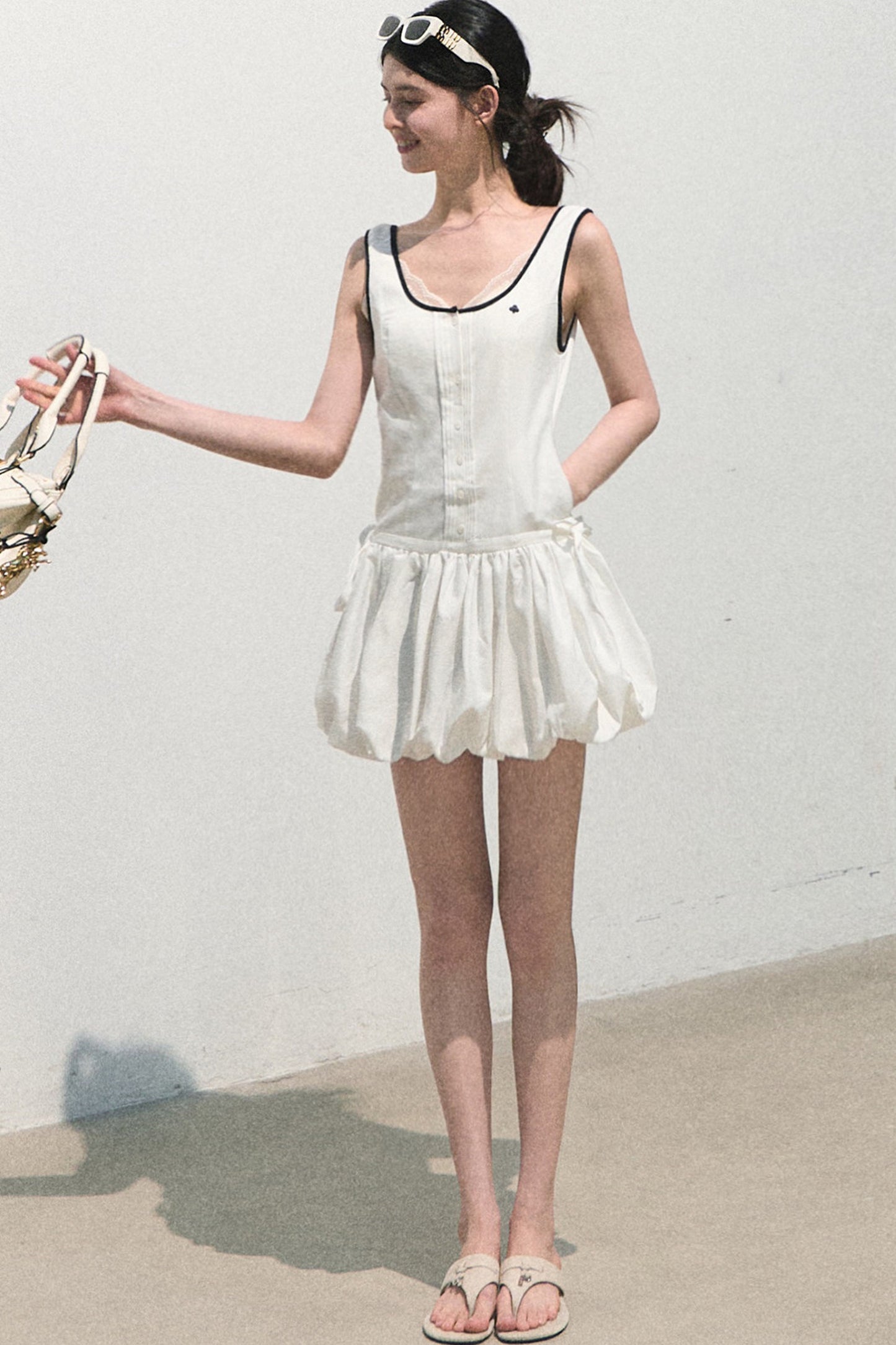 Sleeveless Puff Camisole Dress