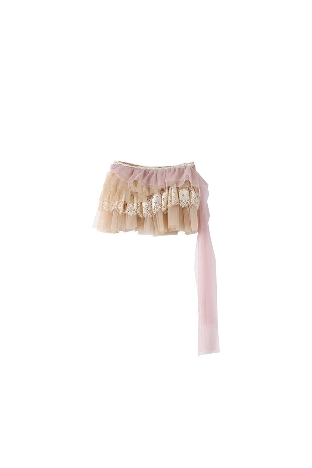 Multi-Layered Irregular Tulle Lace Skirt