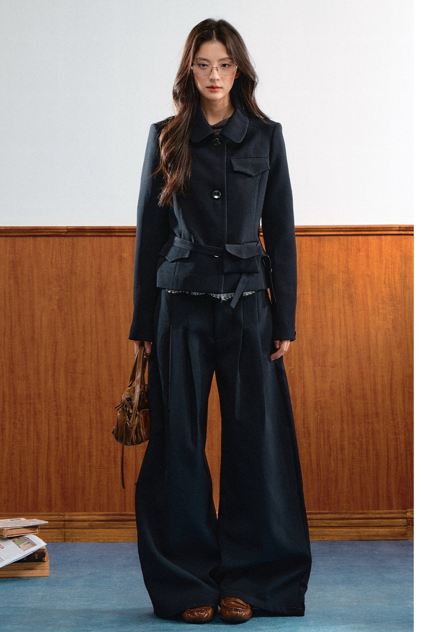 Natural Waist Lace Wide-Leg Pants