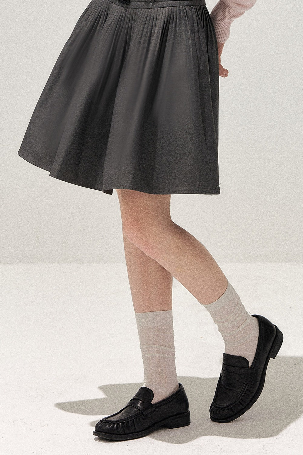 Gray Pleated Ballet Skirt