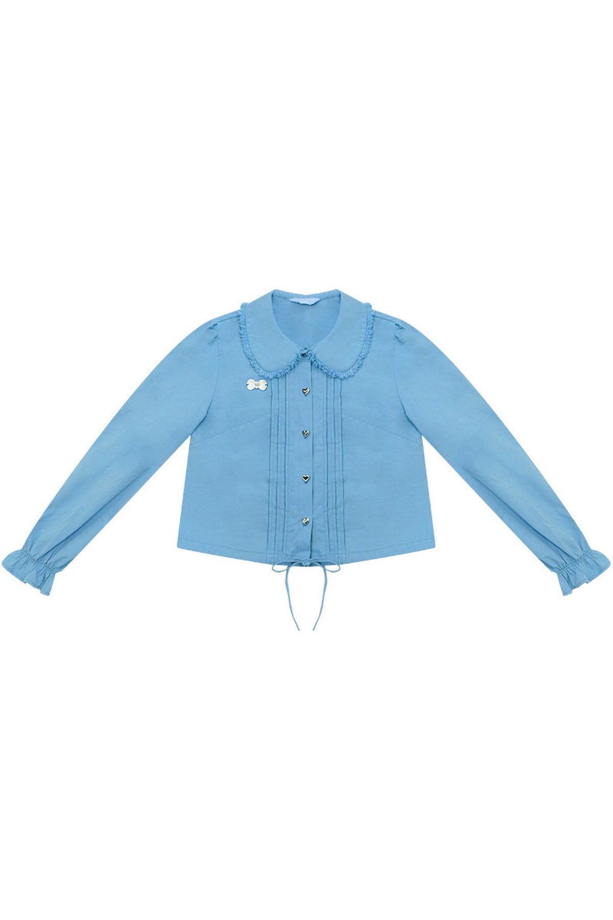 Tassel Doll Collar Puff Sleeve Shirt