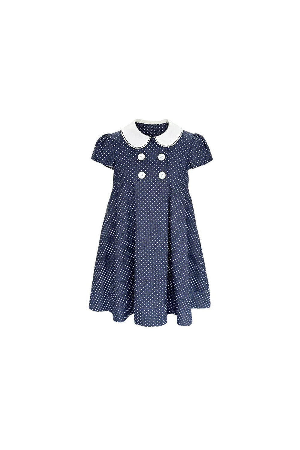 Navy Retro Polka Dot Dress