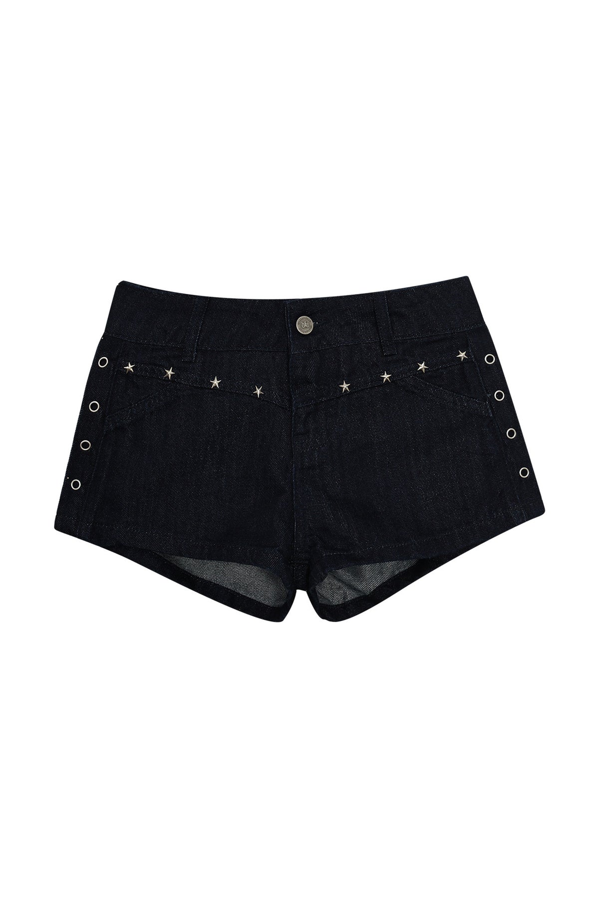 Nietenbesetzte Low-Waist-Denimshorts