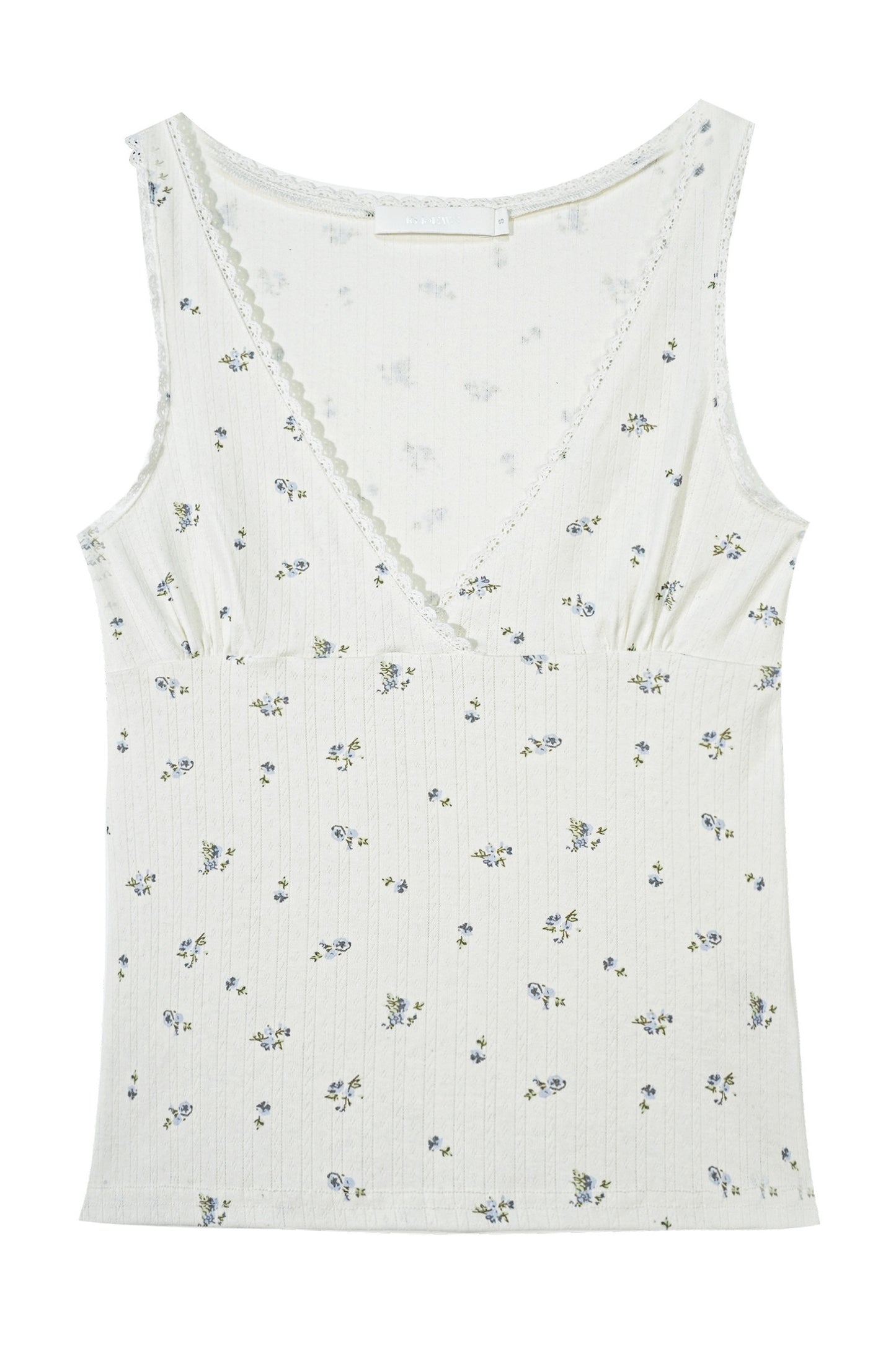 White Floral Lace V-Neck Top