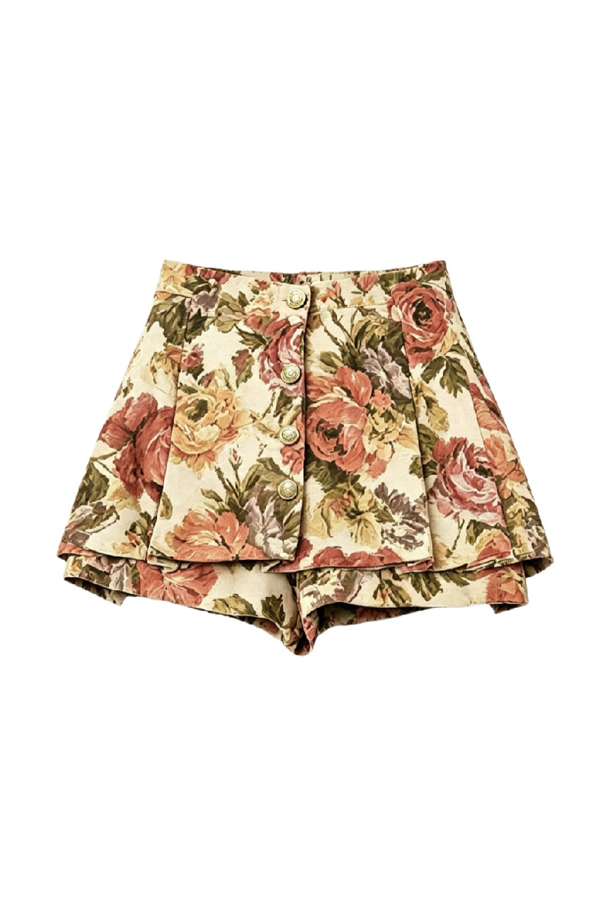 High-Waisted Floral Print Skirt
