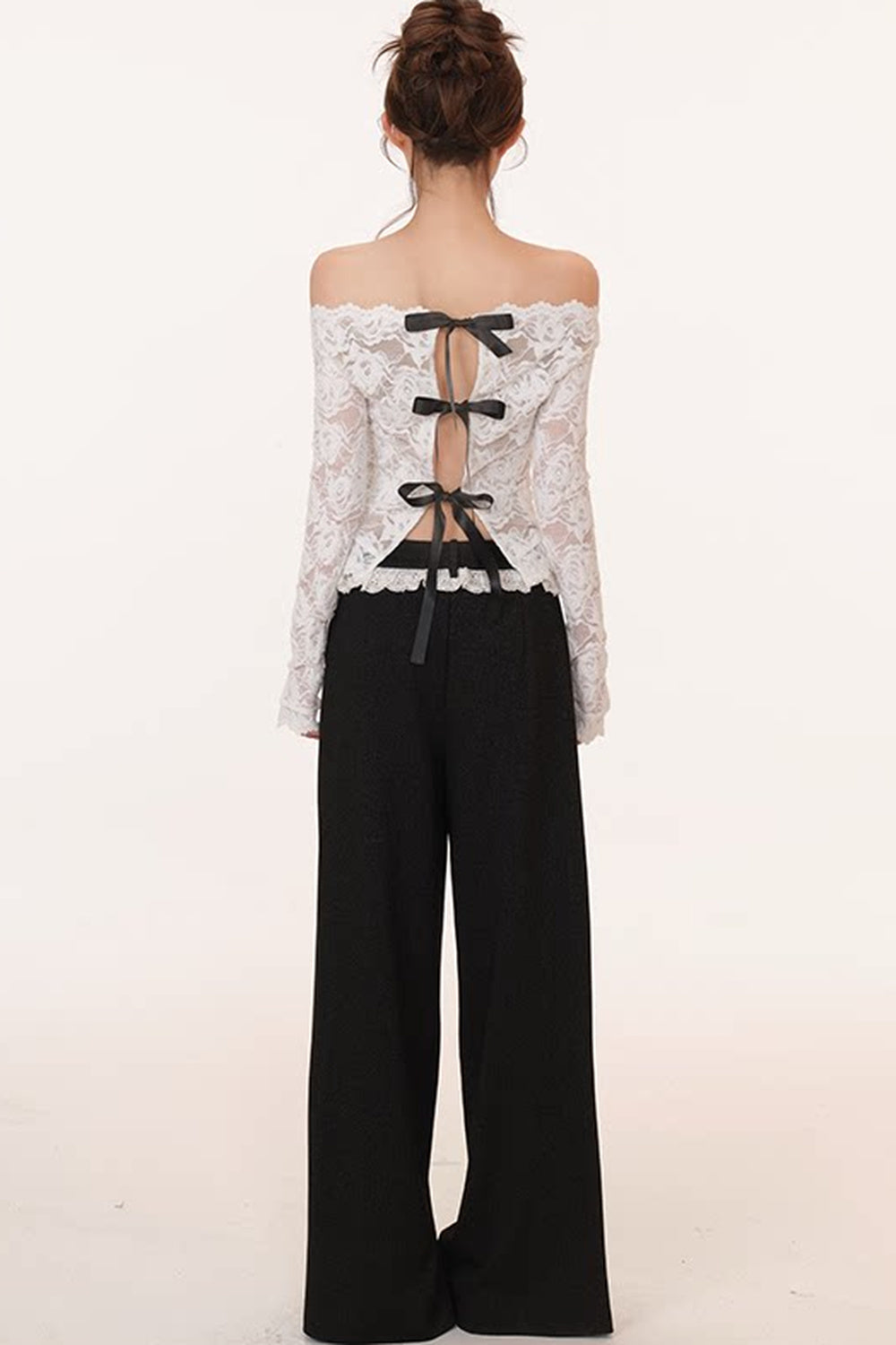 Velvet Lace Bow Top